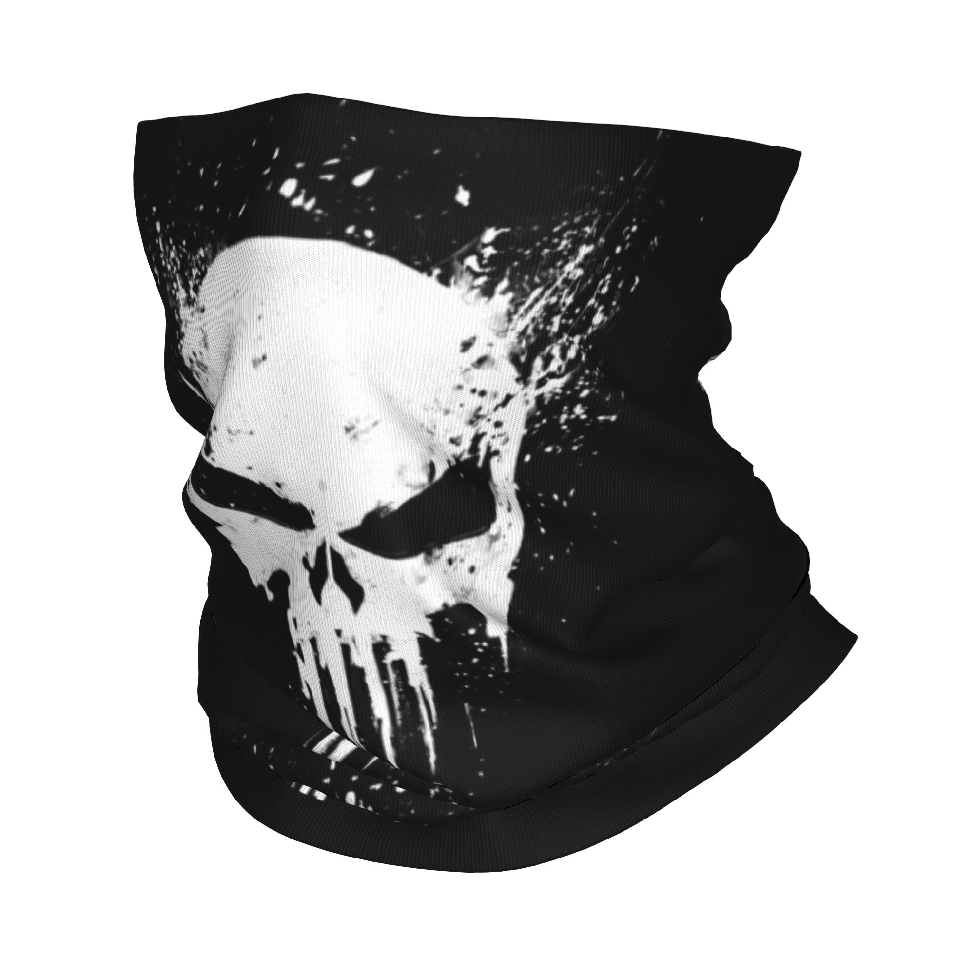 Neck Gaiter Fleece - Wzorzysta bandana z motywem szkieletu czaszki,