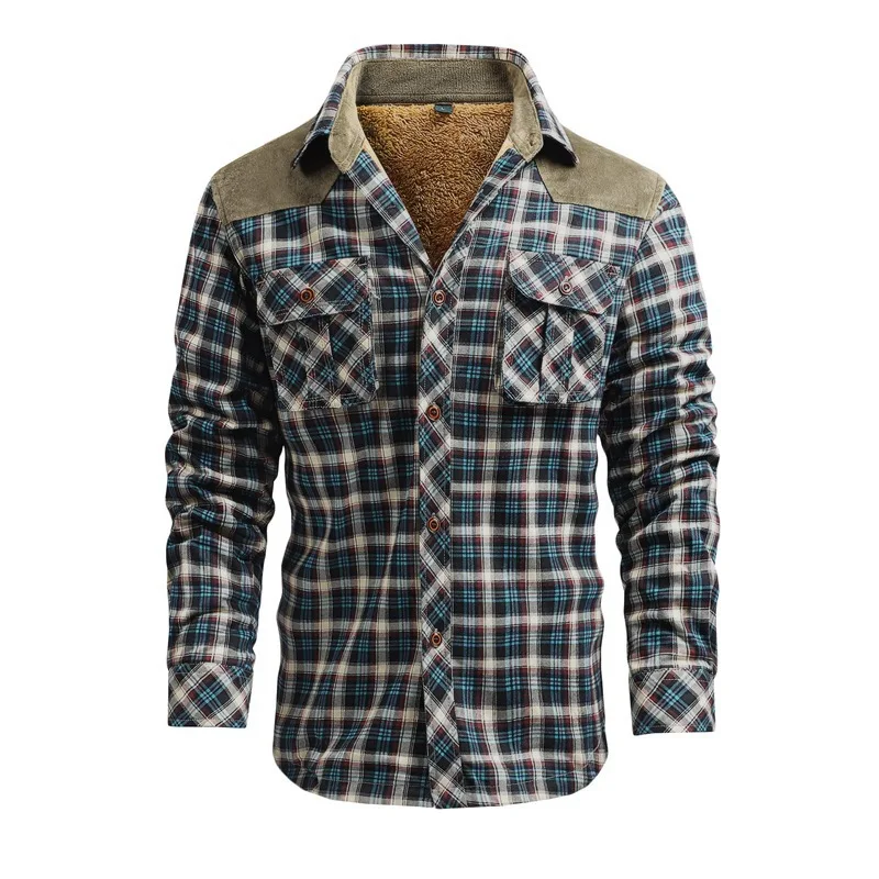 Mężczyźni Zimowe Koszule Casua – Flannel Shirt Lined recenzja i cena